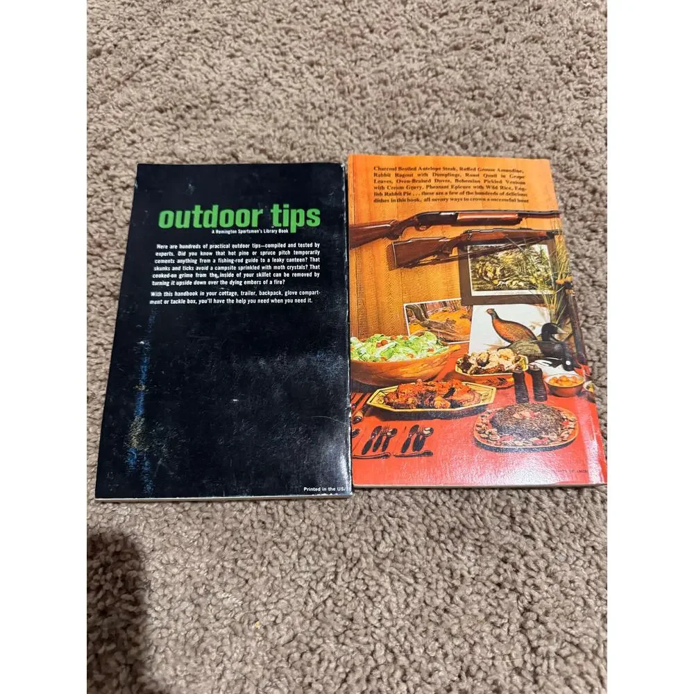 Set of 2 Vintage Remington Sportsmen's Library Books Wild Game Cookbook/Outdoor